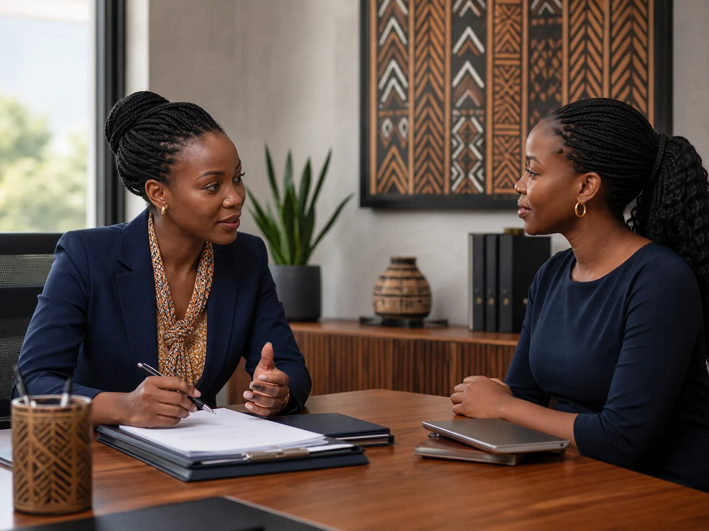 Professionnels africains en réunion de recrutement